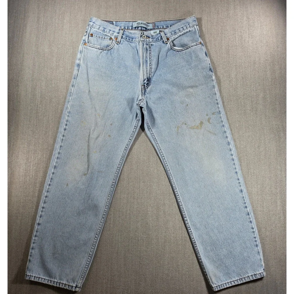 Levi's 550 Relaxed Fit Jeans Men W36 L30 Light Wash Blue Denim Tapered Leg